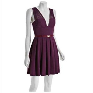Black Halo Purple Bodice Cocktail Dress
